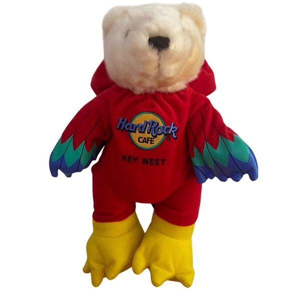 Vintage Hard Rock Cafe Key West Bear Dressed Like A Parrot-11 In-GUC - Picture 8 of 9